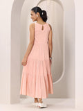 Libas Women'S Cotton Fit And Flare Midi Dress (29609_Peach_S)