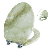 Angel Shield Marble Toilet Seat Durable Molded Wood with Quiet Close, Easy Clean, Quick-Release Hinges Elongated Toilet Seat (El