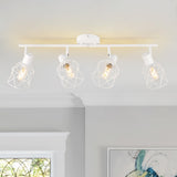 WILON Track Lighting Fixtures, Flush Mount Ceiling Spot Lights Modern Dining Room 4 Light Fixture 4 Way Track Light White Kitche