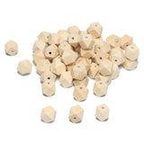 Geometric Wooden Beads, 16mm Smooth Loose Beads Unfinished Spacer Beading Supplies for Handmade Crafts, 50pcs (3mm Hole)