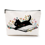Cat Lover Gifts for Women Cute Cat Makeup Bag Black Cat Cosmetic Bag Birthday Christmas Gifts for Women Girls Travel Toiletry Ma