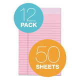 Tops 63050 Prism Plus Colored Legal Pads, 5 X 8, Pink, 50 Sheets, Dozen