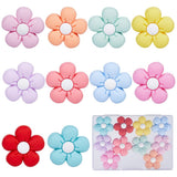 SUNNYCLUE 1 Box 10 Styles Flower Silicone Beads Cute Cartoon Daisy Flowers Charms Colorful Silicone Focal Beads Double Sided Pin