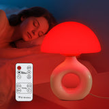 LemSen Red Light Lamp for Sleep, 670nm Deep Sleep Red Night Light - 4 Color and 5 Dimmable, Remote Control with 30-90min Timer,