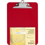 Nature Saver 01541 Plastic Clipboard, Recycled, 1Inch Cap, 9Inch x12Inch , Red