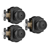 NCSEN 3 Pack Matt Black Door Knobs with Camelot Trim,Interior Door Knob with Lock,Coastal Privacy Door knob for Bath and Bedroom
