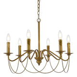 Elegant Lighting Living District Westley 6 Lights Pendant In Brass