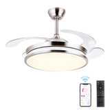 STERREN Retractable Ceiling Fans with Lights,42 Inch Modern Low Profile Bladeless LED Ceiling Fan Lights with Remote Control Sma
