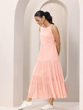 Libas Women'S Cotton Fit And Flare Midi Dress (29609_Peach_M)