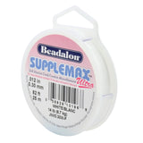 Beadalon SuppleMax Ultra Illusion Beading Cord, 0.30 mm / 0.012 in, White Monofilament, 25 m / 82 ft