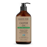 Majestic Pure Castor Oil - 100% Pure & Natural - Premium Grade, Cold Pressed, Hexane Free - Hair, Eyelashes, Eyebrows, Nails - M