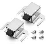 Jetec 2 Pack Shower Door Latch Replacement, Stainless Steel Single Shower Door Catch with Rust Proof Nylon Tip, Adjustable Sprin