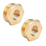 lasuroa 2pcs Brass Reducer Hex Bushing, 3/4 NPT Male to 1/4 NPT Female Heavy Duty Threaded Pipe Fitting Reducer Adapter for Plum