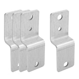 Mewutal 4pcs Z Brackets 24/5 Door Barricade Brackets Silver Double Angle Brace Stainless Steel Drop Open Bar Holders 90Shelf