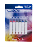 Brother ScanNCut Pen Set CAPEN1, 6Piece Color Permanent Ink Pens for Drawing and Writing, Includes Red, Pink, Brown, Black, Blu