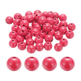 HARFINGTON 50pcs 20mm Rose Pink Wood Beads 4.5mm Large Hole Round Wooden Loose Spacer Beads for Jewelry Making Necklace Bracelet