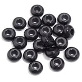 THEDAYEE 20Pcs Natural Black Onyx Large Hole Beads, 8x14mm Rondelle Gemstone Spacer Beads 6mm Big Hole for Jewelry Making, Beadi