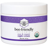 BeeFriendly Organic Night Cream, USDA Certified Organic, Deep Hydrating & Moisturizing Night Time Eye, Face, Neck & Decollete Cr