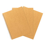 DSTELIN 10 inch x 7.5 inch, 100GSM, Blank Spiral Notebook, 3Pack, Soft Cover, Sketch book, 120 Pages / 60 Sheets, (Brown)