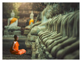 Young Buddhist Monk Praying, Thailand-Paper Art-34,,X26,,