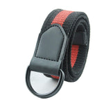 Romp Fashion Unisex Red And Blue Fiber Double Ring Buckle Belt