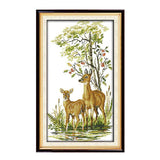 Atorse Animals Deers Stamped Cross Stitch Kits For Adults Embroidery 14Ct Count