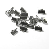 20 Surgical 304 Grade Stainless Steel Flat Ribbon Crimp End Findings with Teeth (10mm (3/8 inch) Long)
