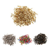 Merishopp 200 Pieces Metal Round Head Brads Paper Craft Scrapbook Fasteners Multicolor