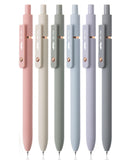 Mr. Pen Retractable Gel Pens with Rose Gold Ring and Ball, 6 Pack, Morandi Barrels, Japanese Black Gel Pens, Fast Dry, Gel Pens