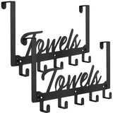 Azmoncy 2 Pack Over The Door Hooks, Towel Rack for Bathroom Towel Holder for Hanging Heavy Duty, Over Door Towel Hanger with 14