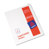 Avery Blank Tab Legal Exhibit Divider Set, 25Tab Set, Letter, White (11959)