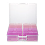 novelinks Transparent 4 x 6 Photo Cases and Clear Craft Keeper with Handle, 16 Inner Photo Organizers & Photo Storage Box, Plast