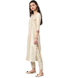 Ziyaa Women'S Art Silk Kurta (Zikups2887-L_Cream_Large)