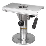 ONHI Adjustable Aluminum Boat Seat Pedestal 14-20 Inch Height with Slide, Locking Mechanism, Silver Matte Brushed Finish, Ideal