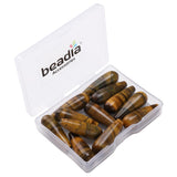 BEADIA Natural Yellow Tiger Eye Teardrop Stone Beads 10x30mm 12pcs Dangle Earring Charm for DIY Jewelry Making