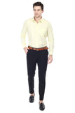 Xjarvis Clifton Men'S Regular Fit Cotton Blend Plain Shirt Full Sleeves Casual & Formal Summer Shirt With Pocket Design & Spread Collar Pack Of 1 (Lemon M),Lemon,,B0CZTP1MLH