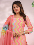Anni Designer Women'S Rayon Blend Printed Straight Kurta With Pant & Dupatta (Zaggu Pink-Nb_Xxl_Pink_Xx-Large),Pink,2XL,,,