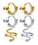 6Pcs Crochet Ring, Yarn Holder For Long Knitting Sessions, Gold And Silver Colors With Snake Design, Crafting Tool For All Skill