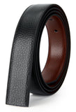 Nelbons MenS Leather Hole Belt Strap Without Buckle, Strap Only 2.8/3.0/3.2/3.5/3.8Cm5Size Wide,Replacement Belt, Black02Length