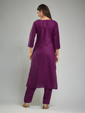 Wedani Royan Kurat Set For Women Purple,PURPLE,L,Rayon,A-Line,