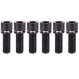 UHDFBDHF Titanium Screw M7x20mm Bolt with Washer Allen Hex Cylindrical Head Bolts for Bicycle Stem Pack of 6 (Black)