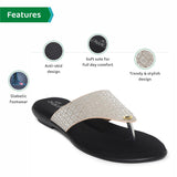 Ortho Joy Fancy Doctor Sandals|| Stylish Comfortable Casual Slippers For Women,Golden,5,B0B6FYQB8D