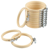 12 Pieces 4 Inch Embroidery Hoops Adjustable Wooden Circle Cross Stitch Hoop Ring for Art Craft Handy Sewing and Christmas Ornam