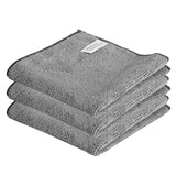 Microfiber Cleaning Cloth,Cleaning Rags3 Pcs Grey 11.4 inch x 11.4 inch