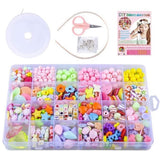 Vendify Diy Beads Jewelry Making Kit For Kids With Assorted Beads, Letter Beads, String Roll, Scissors And Storage Box