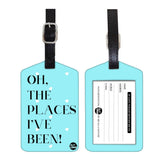 Nutcase Designer Luggage Travel Baggage Tags Set Of 2 With Name Card Inside Places I Have Been Blue