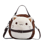 Ecomistiq Cat Plush Bag Creative Satchel Bag Zipper Cat Stuffed Toy Gift Funny Handbag