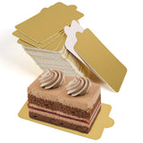 HANSGO Mini Square Golden Cardboard Cake Base,Single Cupcake Container 100PCS Cake Paper Plates Dessert Board Base Grease-Proof