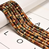 95 Pcs 3x6mm Natural Red Creek Picasso Jasper Stone Bead Flat Heishi Disc Spacer Beads for Bracelets Jewelry Making Crafts