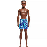 Barbie Beach Ken Doll Brown Hair/Brown Eyes Wearing Blue Swimsuit